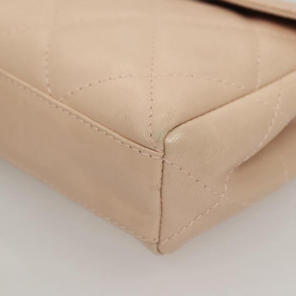 CHANEL Matelasse Hand Bag Leather Beige Silver CC Auth 133091 - Picture 16 of 16